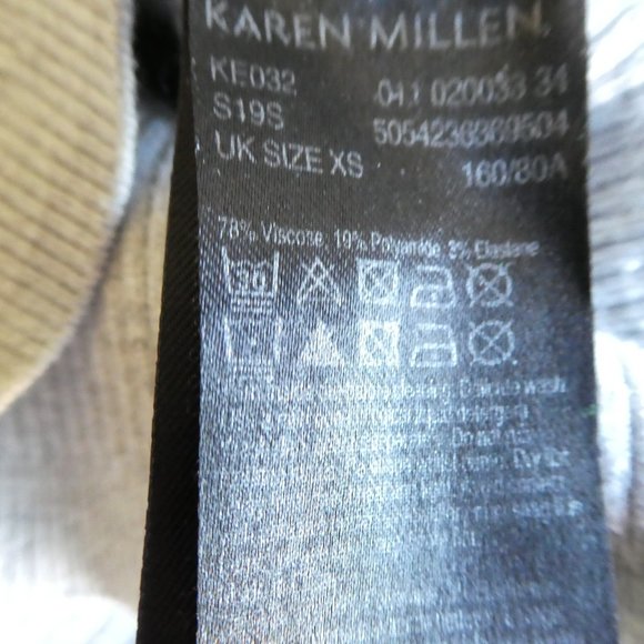Karen Millen Gray Ribbed Knit Pullover Sweater Black White V Neck Fitted XS - Picture 6 of 6